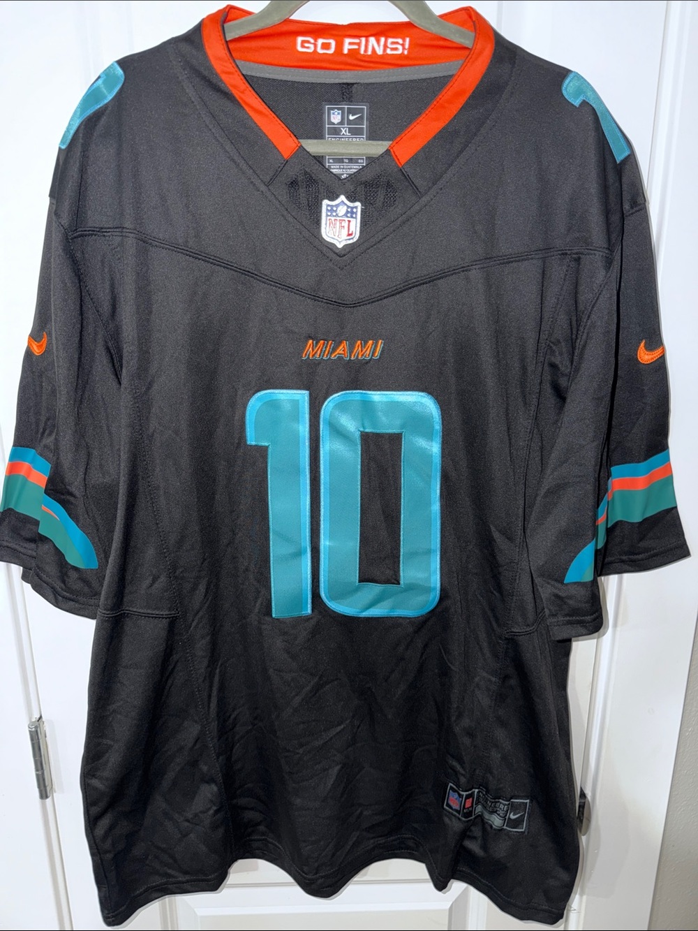 Nike NFL Engineered Miami #10 T Hill Football Jersey with Teal and Orange Accent